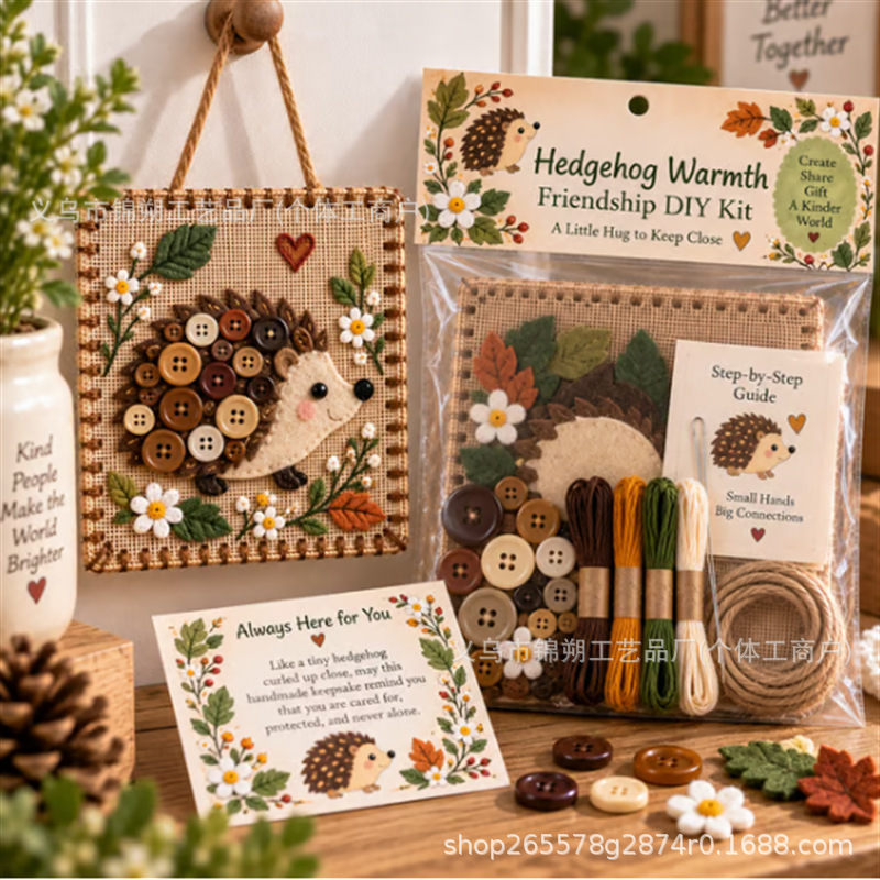 Art Craft Kit - Şirin, Taşınabilir, Kendin Yap Düğme Dostluk